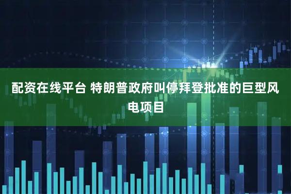 配资在线平台 特朗普政府叫停拜登批准的巨型风电项目