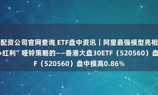 配资公司官网查询 ETF盘中资讯｜阿里最强模型亮相！自带“科技+红利”哑铃策略的——香港大盘30ETF（520560）盘中摸高0.86%