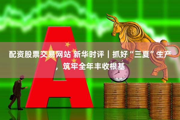 配资股票交易网站 新华时评｜抓好“三夏”生产，筑牢全年丰收根基